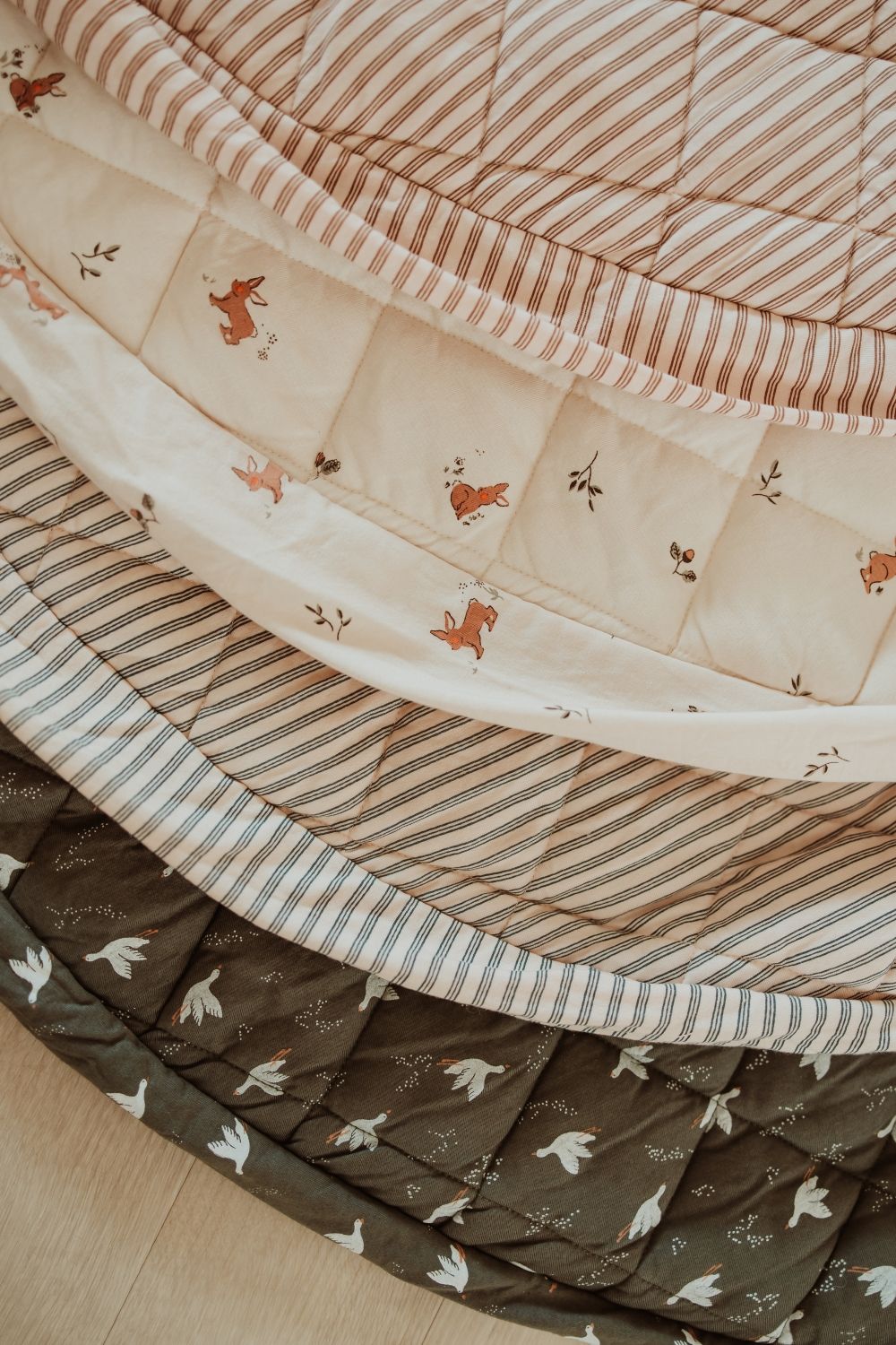 detail of soft organic babymats