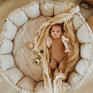 organic babymat & cocoon-stripes blue