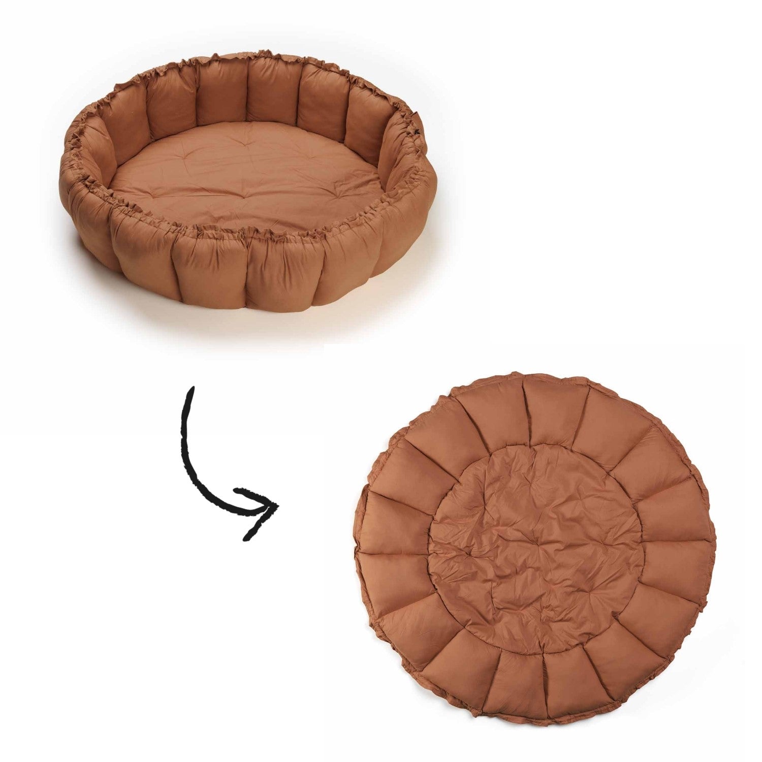 Bloom tawny brown baby mat, from crib with raised edges to playmat