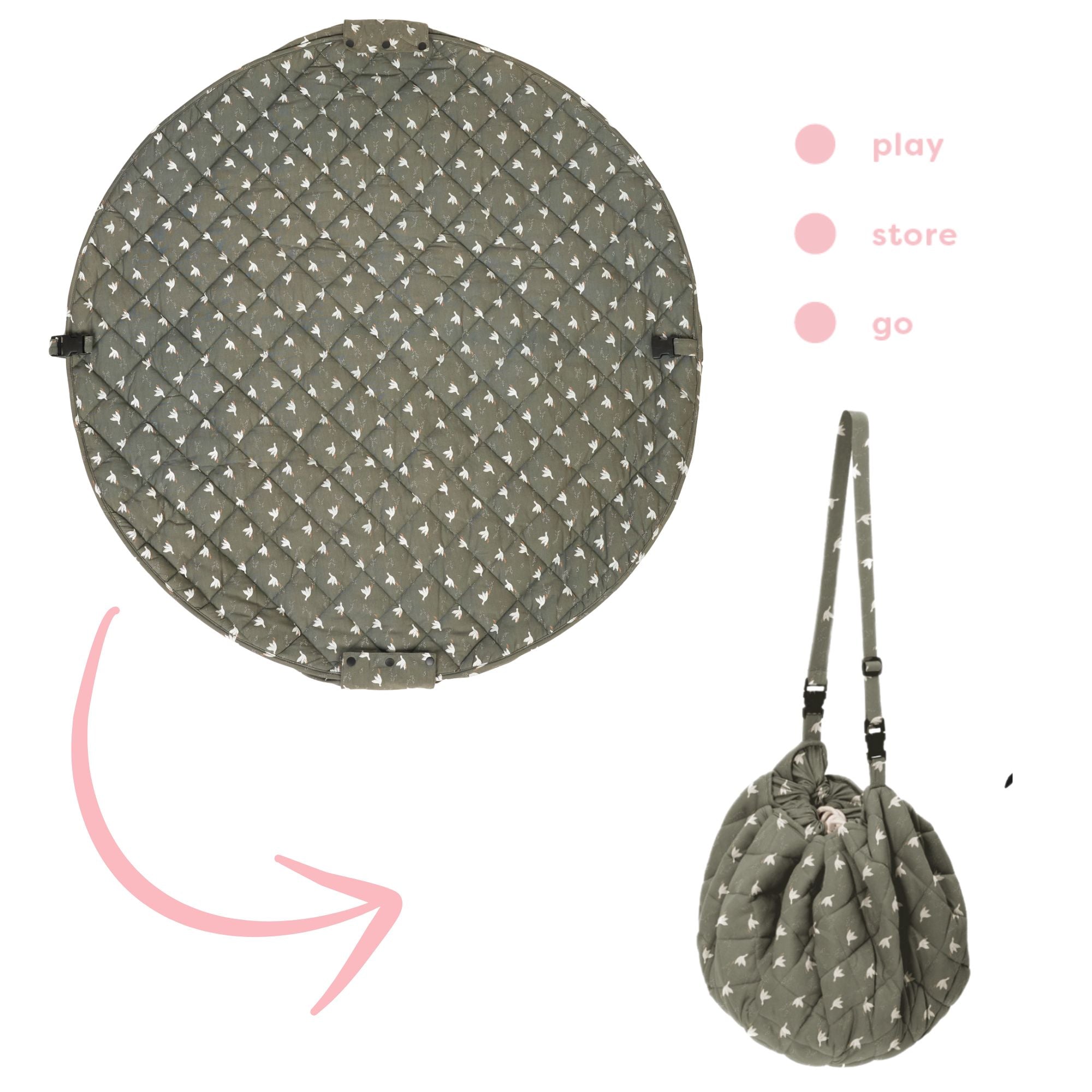 organic soft babymat & bag - birds