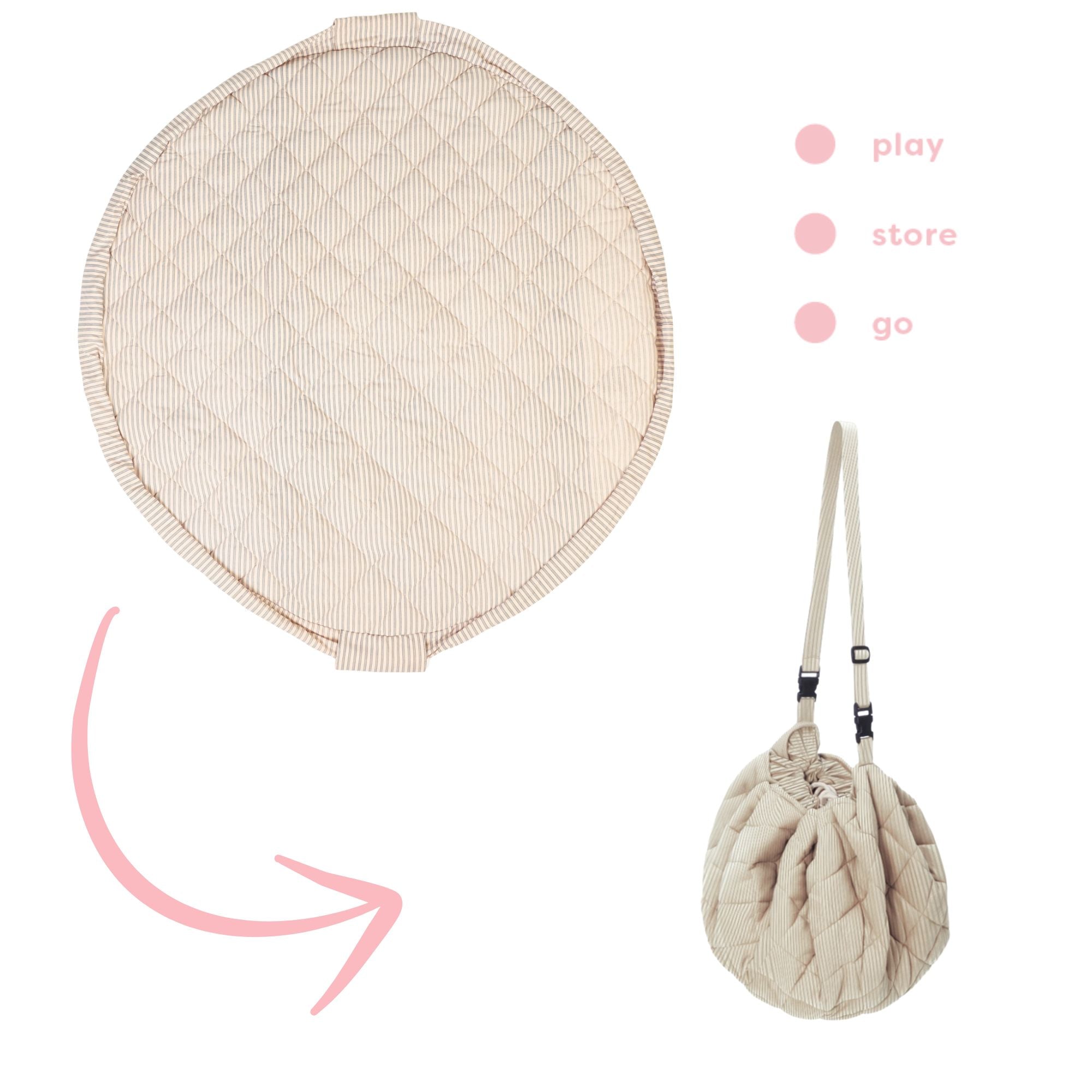 organic soft babymat & bag - stripes blue