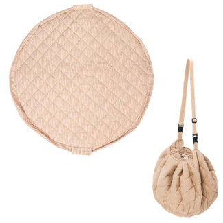 organic soft babymat & bag - stripes brown