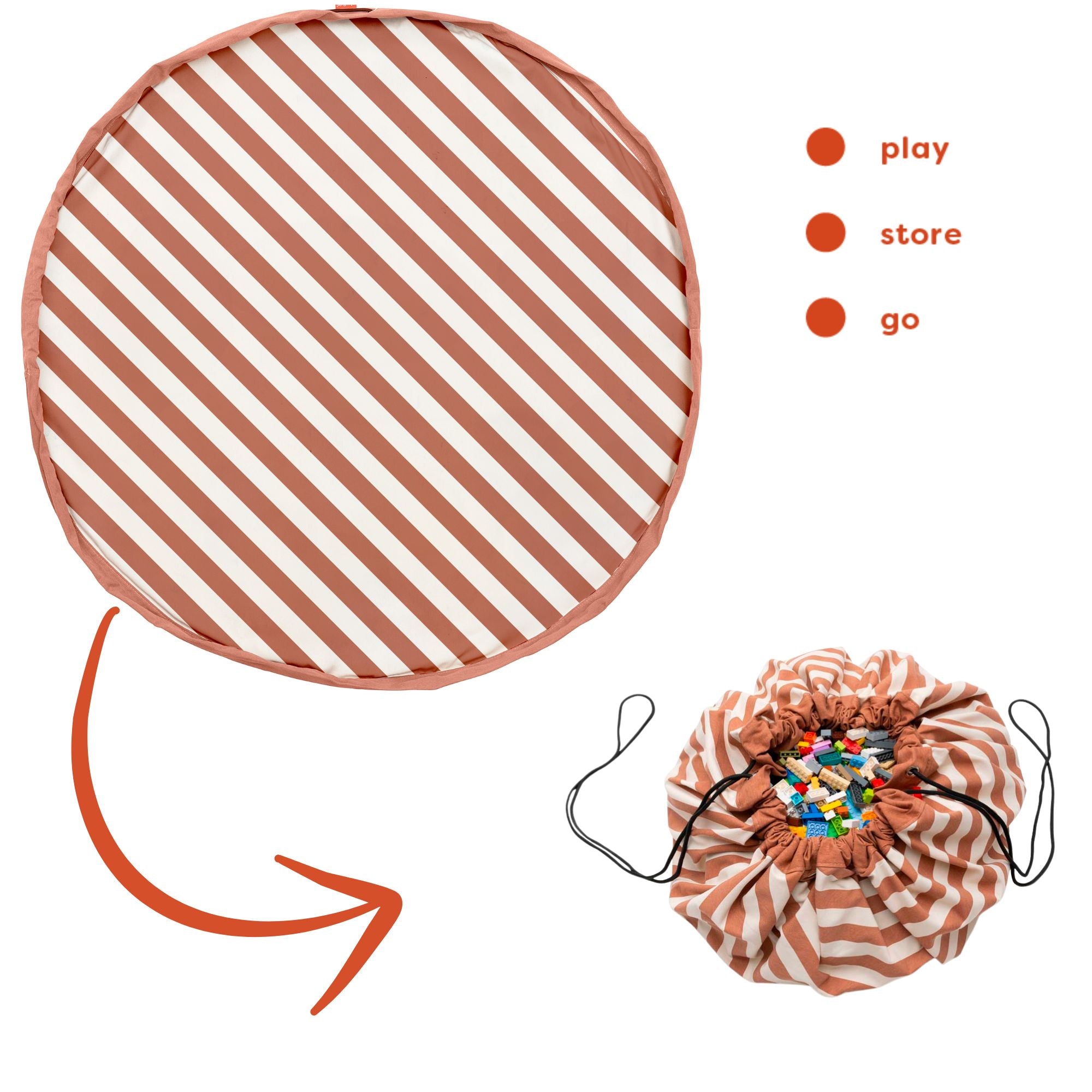playmat & toy bag-stripes brown