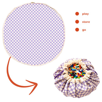 playmat & toy bag-vichy purple
