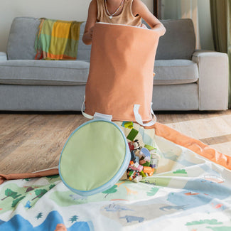 playmat & toy basket - zoo