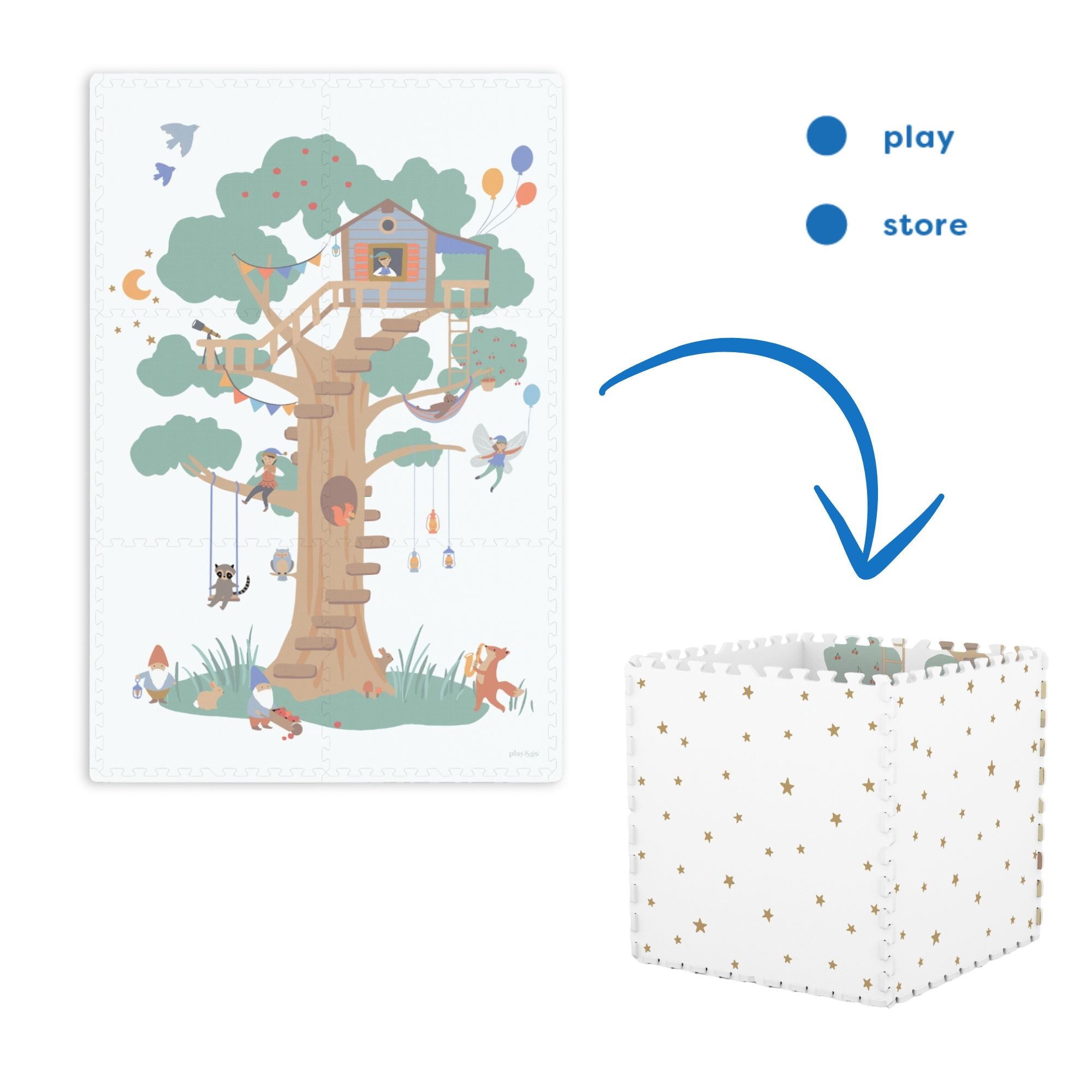 puzzlemat, storage box & mini house - treehouse