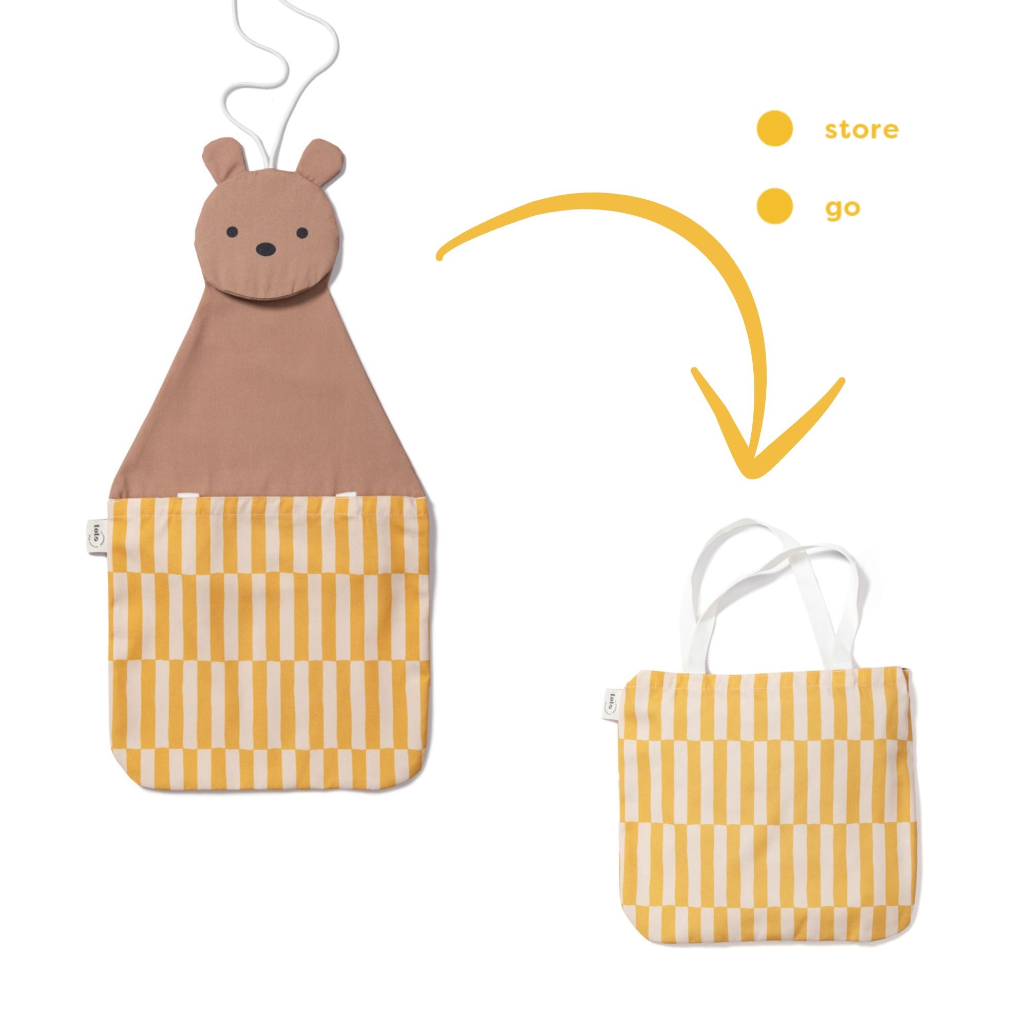 wall storage & tote bag - bear