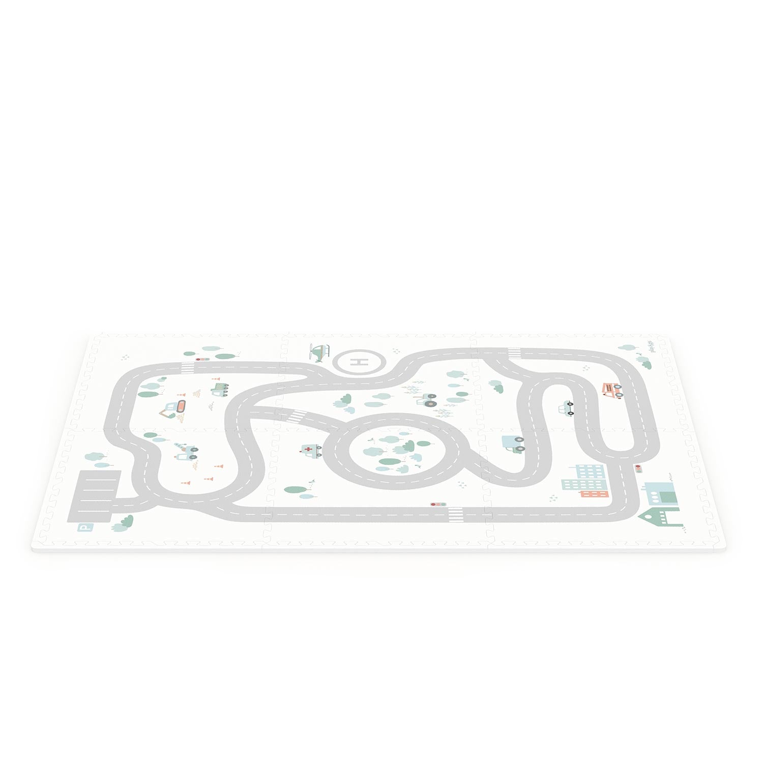 roadmap/icons puzzlemat, picture taken from above