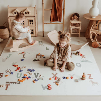 puzzlemat, storage box & mini house - alphabeth