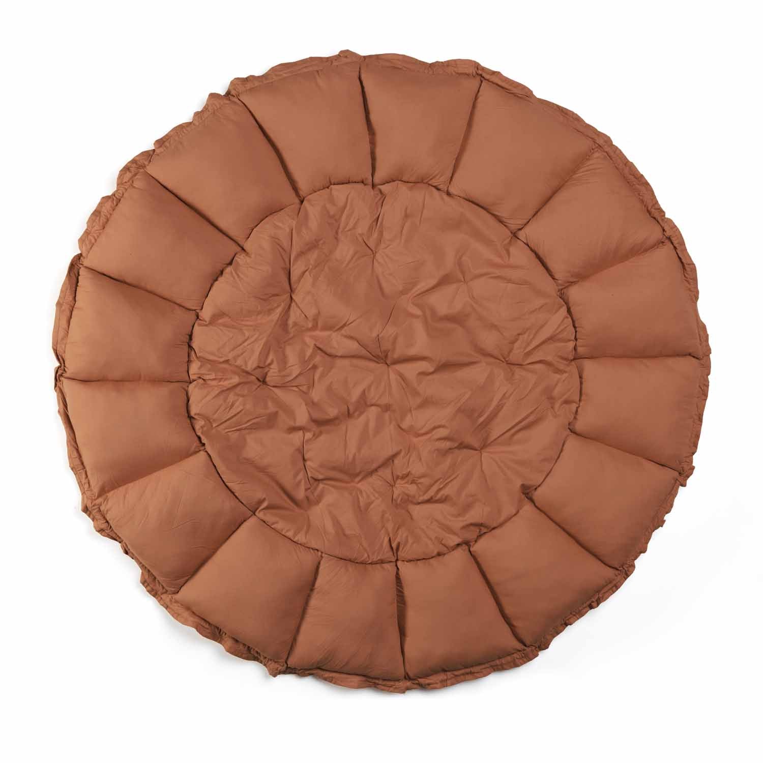 brown baby mat, crib, flat