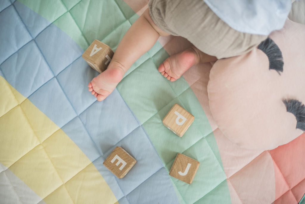 soft baby playmats with rainbow