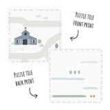 EEVAA farm puzzlemat, detail from front and back side print