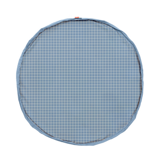 Organic grid blue storage bag