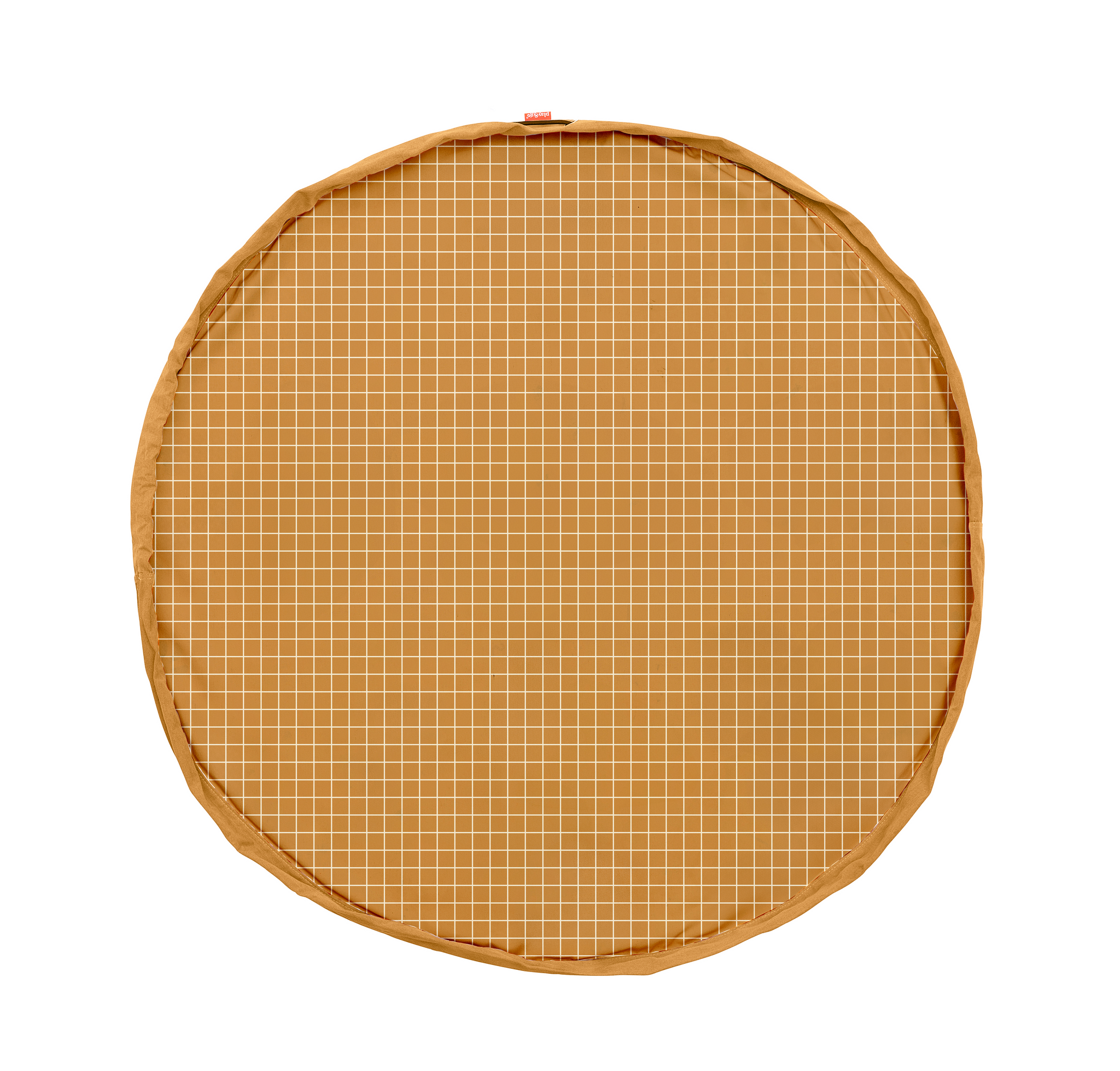 playmat & toy bag-organic grid mustard