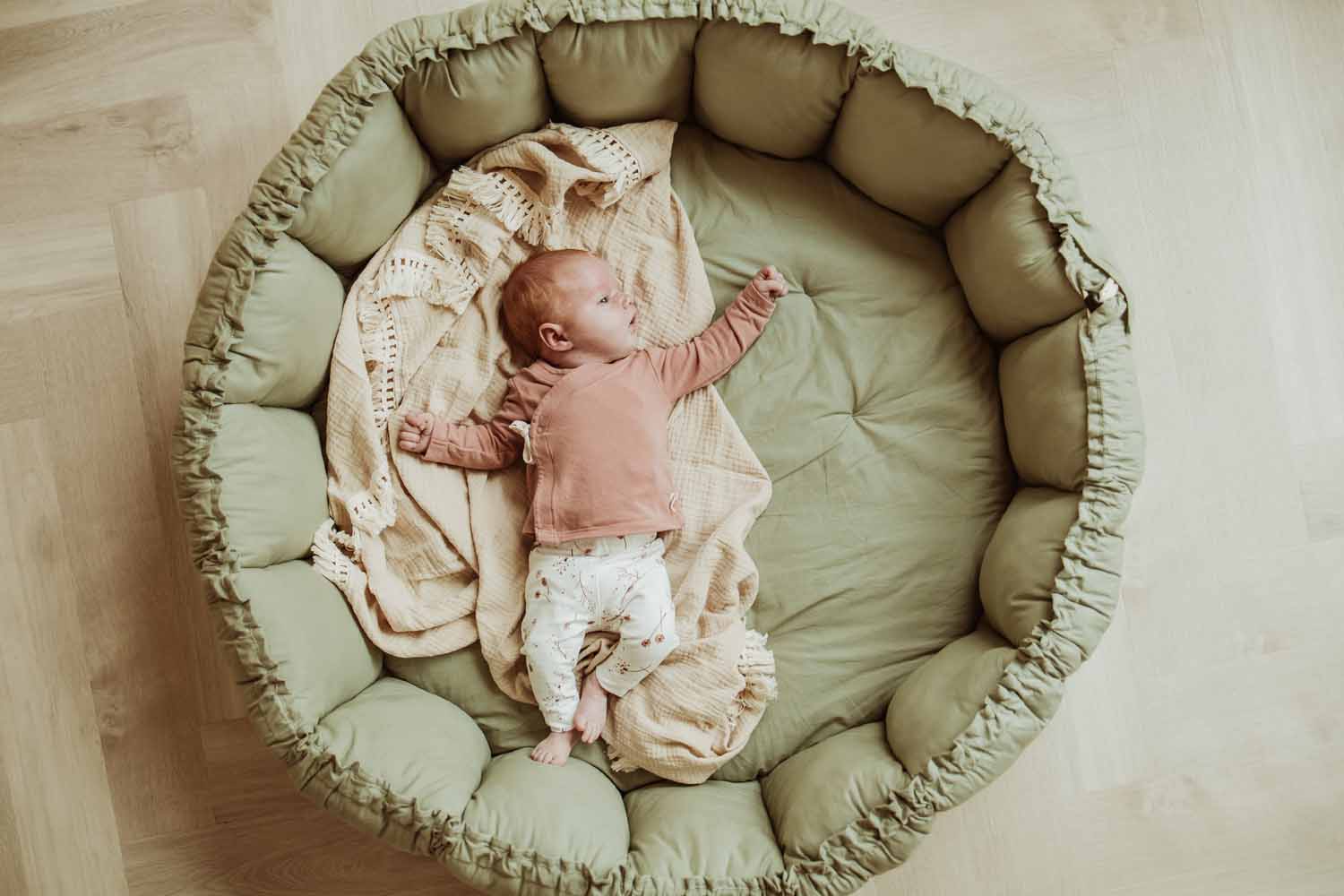 coco - bloom meadow green organic babymat