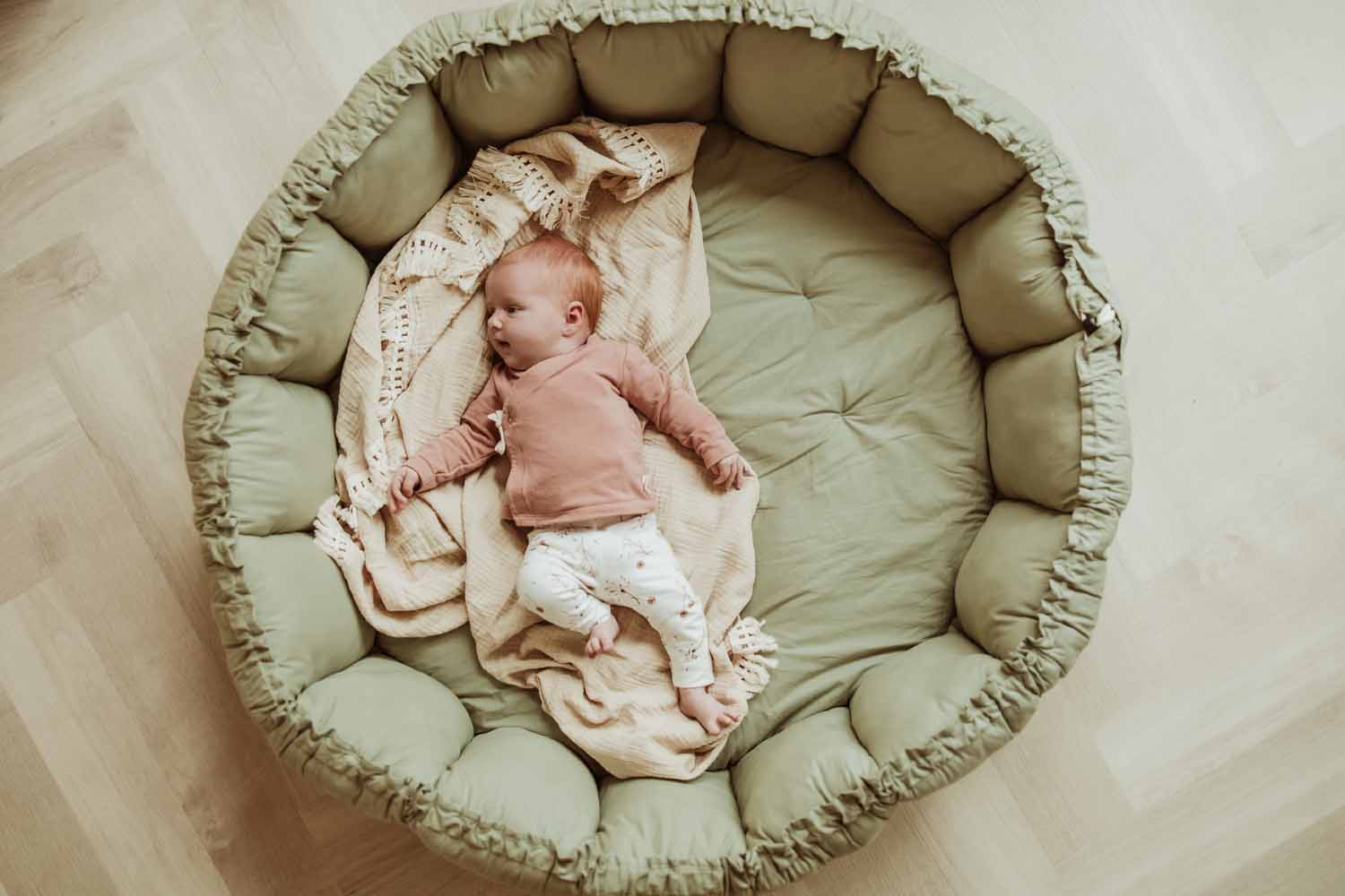 coco - bloom meadow green organic babymat