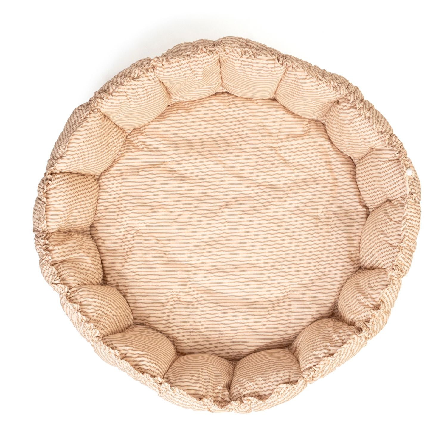 bloom stripes brown babymat, crib, raised edges