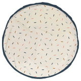 confetti toy storage bag and playmat, open, front side