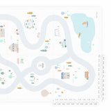 EEVAA village/terrazzo foam puzzle mat, front side, detail of edges