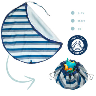 noomad outdoor blue/green stripes playmat & storage bag