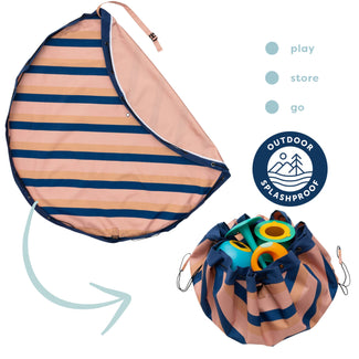 noomad outdoor mokka stripes playmat & storage bag