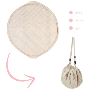 noomad soft stripes blue organic babymat & bag