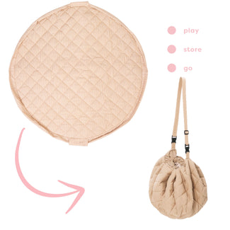 noomad soft stripes brown organic babymat & bag