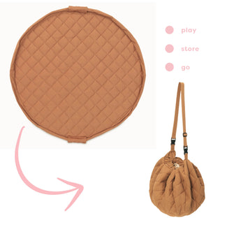 noomad soft tawny brown organic babymat & bag