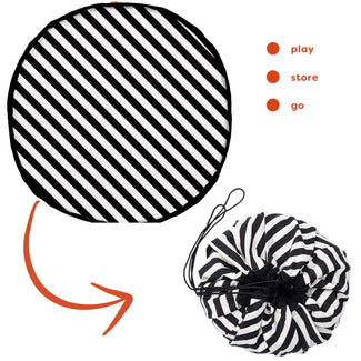 playmat & toy bag-stripes black