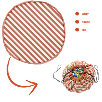 playmat & toy bag-stripes brown