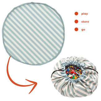 playmat & toy bag-stripes green