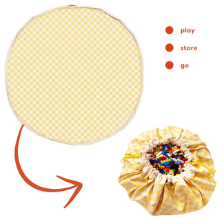 noomad original vichy yellow playmat & storage bag