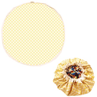 playmat & toy bag-vichy yellow
