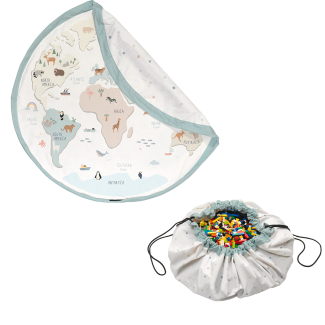 playmat & toy bag-worldmap colour