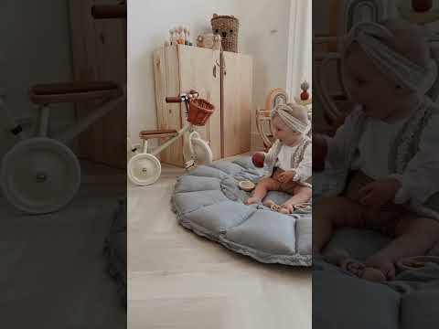 coco - bloom dusty blue organic babymat