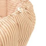bloom stripes brown babymat, crib, raised edges, closure system