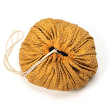detail picture of closed organic grid mustard storage bag