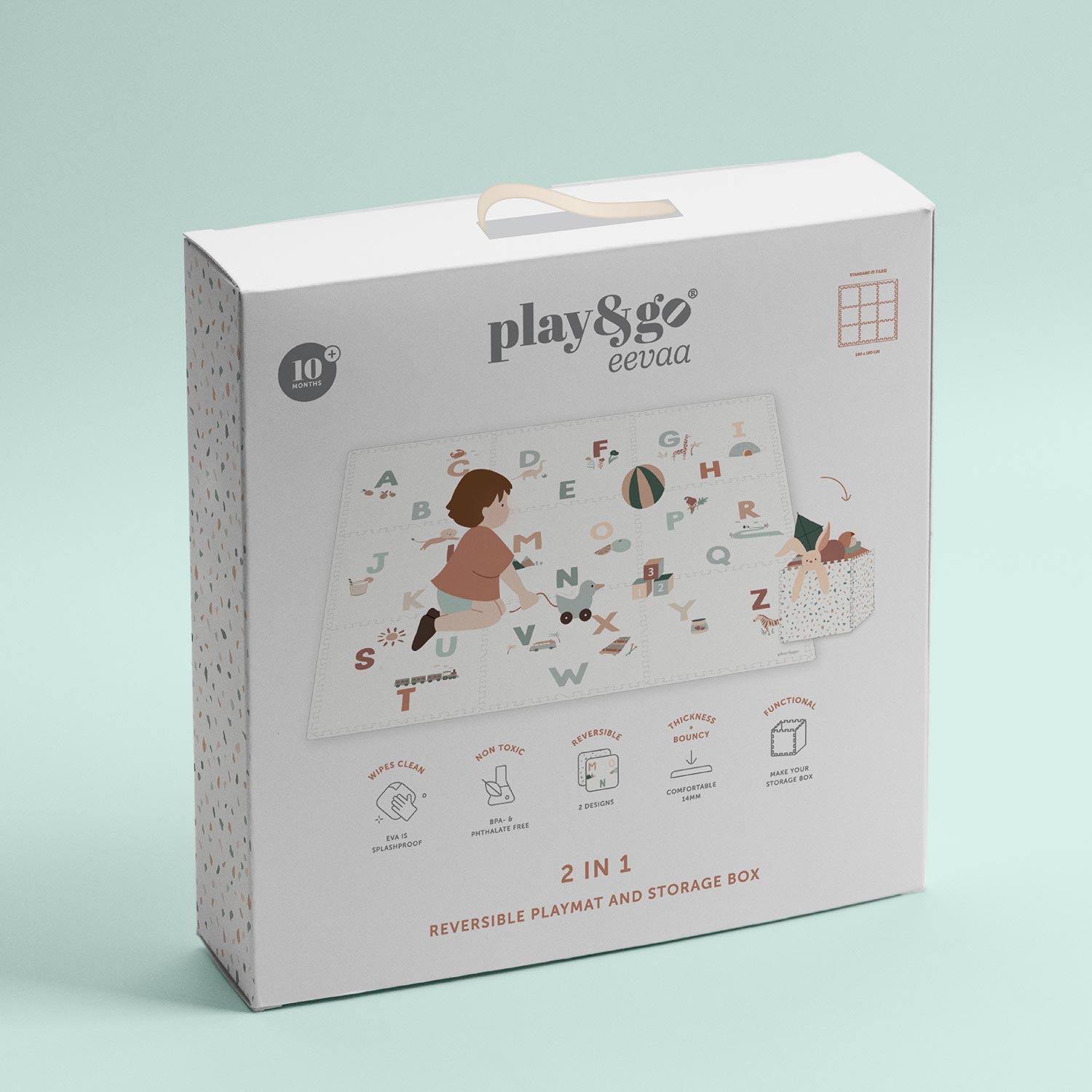 packaging of alphabet/terrazzo puzzlemat