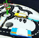 Roadmap/Thunderbolt Toy Storage Bag, wooden little cars