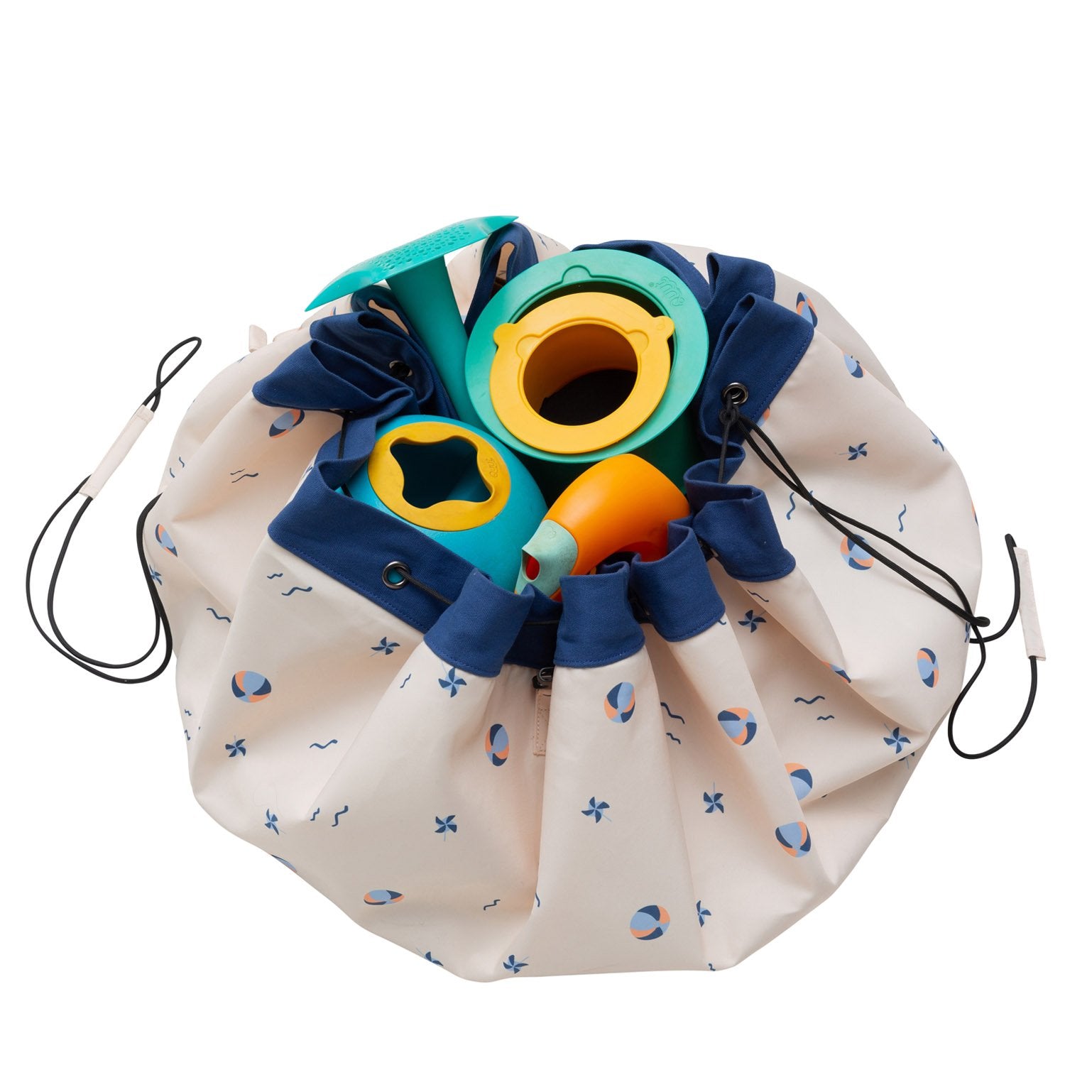 Play&Go outdoor storage bag and play mat, print balloon, bag filles with beach toys